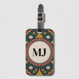 Title: Thailand Travel Floral Custom Initial Luggage Tag
