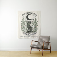 Title: Vintage Folk Art Fox Sage Green Celestial