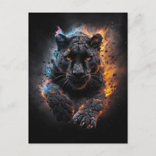 Title: Volcanic Panther Rising from Flames Descri Postcard