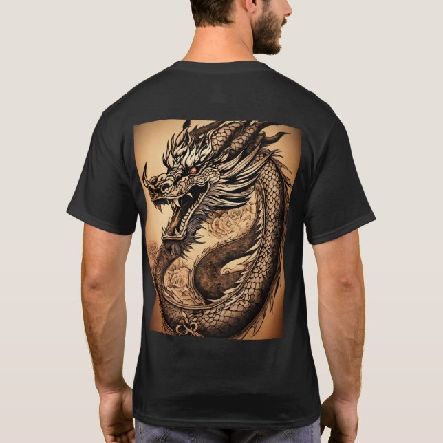  Title: "Whimsical Watercolor Dragon T-Shirts" T-Shirt (Back)