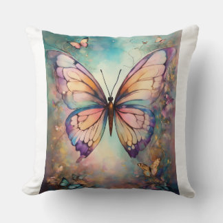 Title: "Whispering Wings: Hand-Drawn Butterfly Dre Cushion