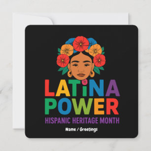 Title: Women Latina Power Flowers Hispanic Month Invitation