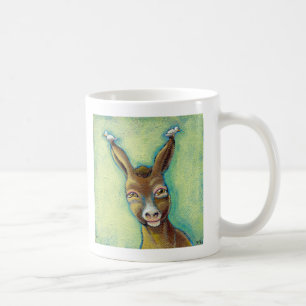 Titled:  2 Weary Travelers, 1 Hospitable Donkey Coffee Mug