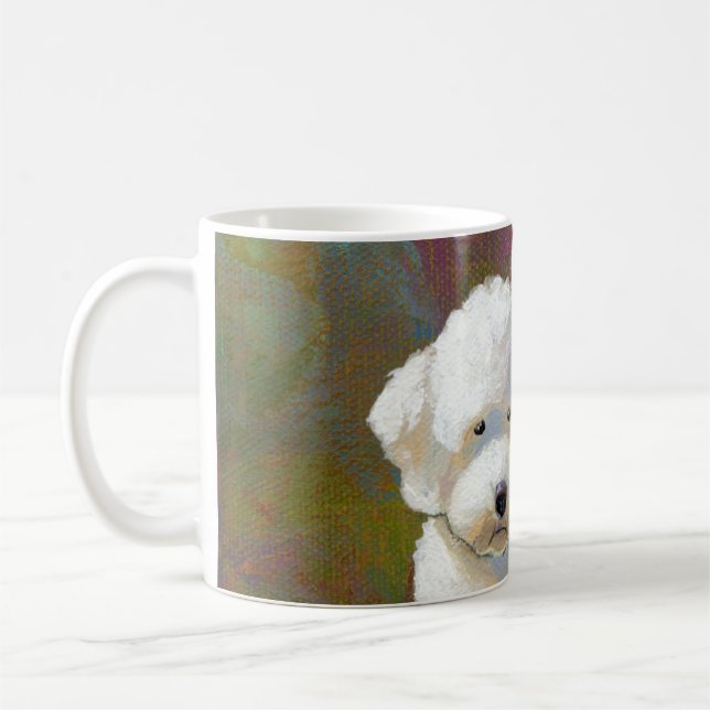 Titled: I'm Thinking About It - adorable white dog Coffee Mug (Left)