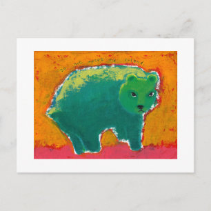 Titled: My Friend is a Bear - fun angry art Postcard