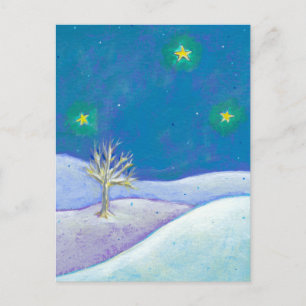 Titled: Silent Night - pretty snow stars CUSTOMIZE Postcard