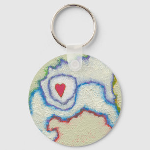 Titled: Too Obvious - beautiful abstract art HEART Key Ring