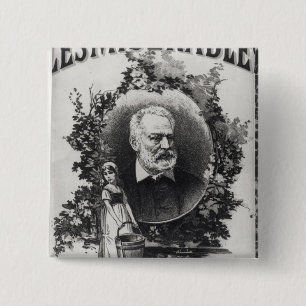 Titlepage first edition of 'Les Miserables' 15 Cm Square Badge