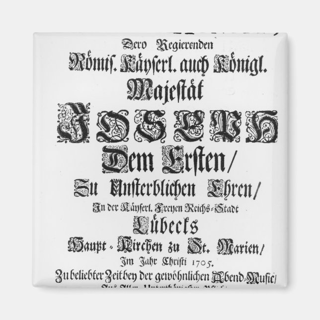 Titlepage of Abendmusik, 1705 Magnet (Front)