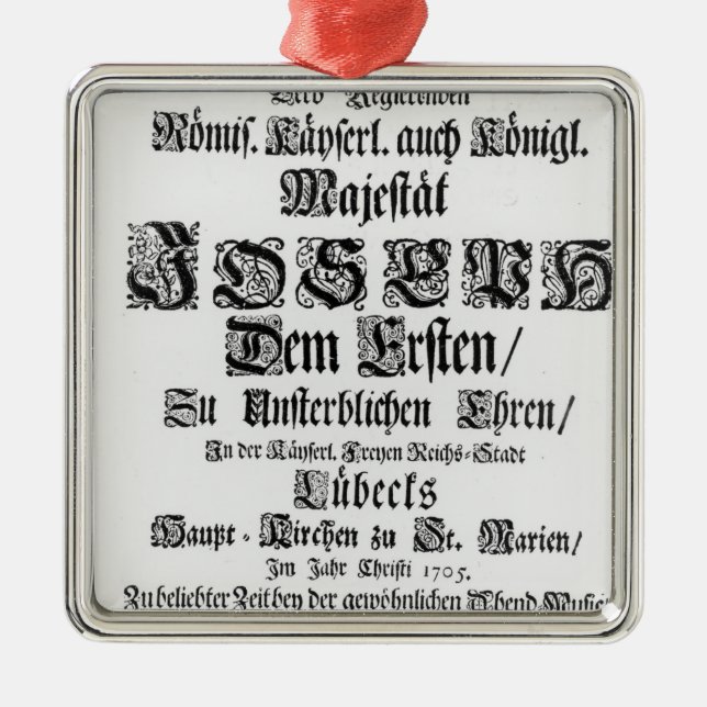 Titlepage of Abendmusik, 1705 Metal Tree Decoration (Front)