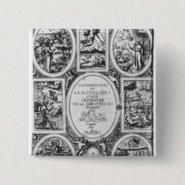 Titlepage of 'Commentaires et Annotations�' 15 Cm Square Badge (Front)