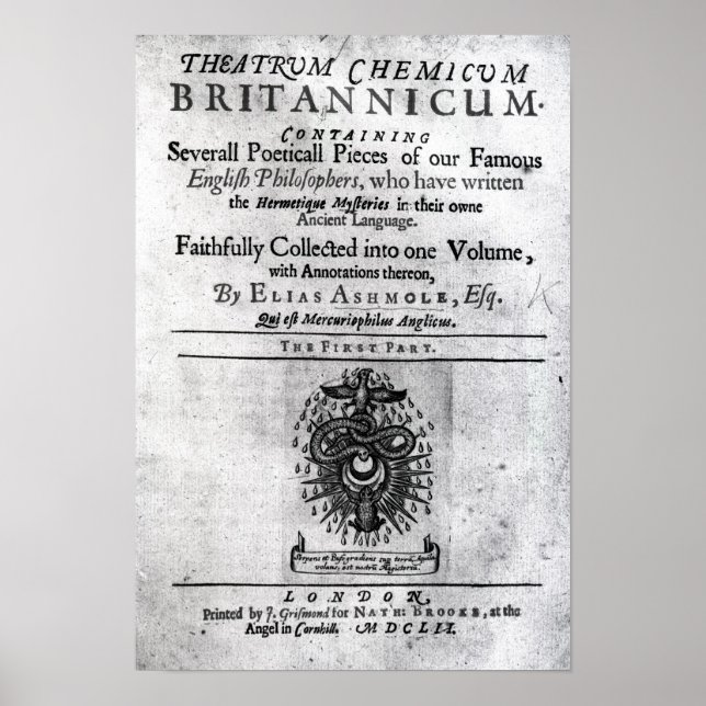Titlepage 'Theatrum Chemicum Britannicum' Poster (Front)
