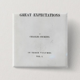 Titlepage to Great Expectations by Charles 15 Cm Square Badge