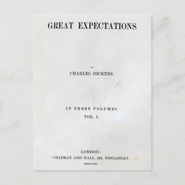 Titlepage to Great Expectations by Charles Postcard (Front)