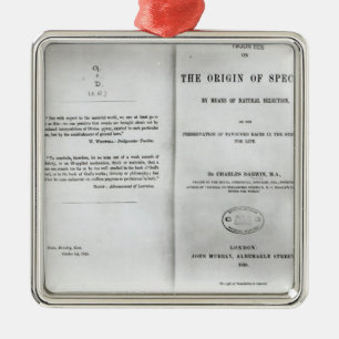 Titlepage to 'On the Origin of Species' Metal Ornament