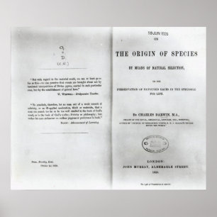Titlepage to 'On the Origin of Species' Poster