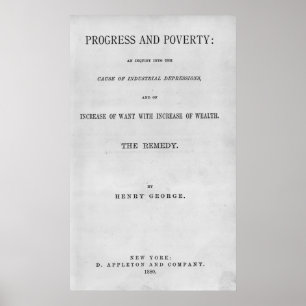Titlepage to 'Progress and Poverty' Poster