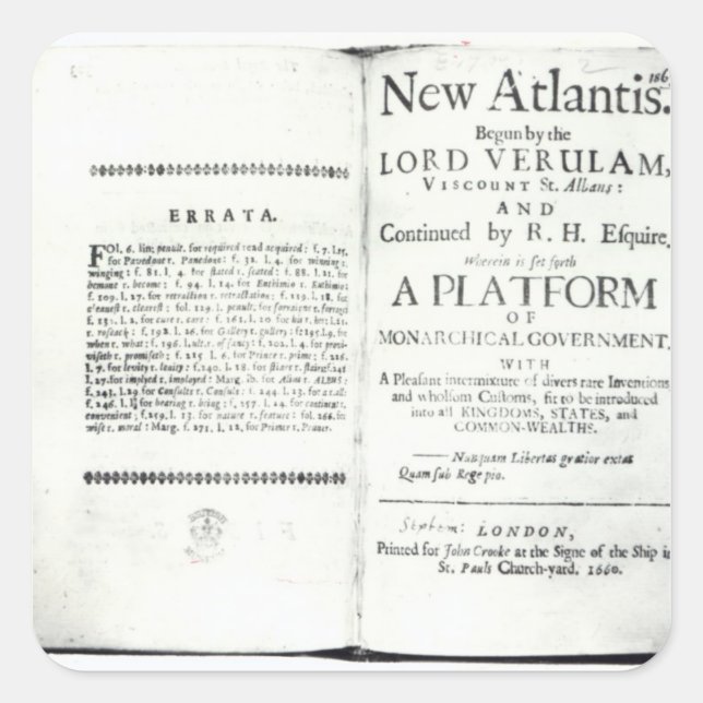 Titlepages to Francis Bacon's Square Sticker (Front)