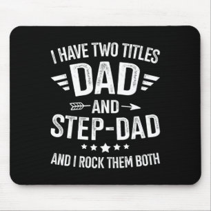 Titles Step Dad Bonus Dad Fathers Day Birthday Chr Mouse Pad
