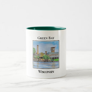 Titletown, Green Bay Wisconsin Two-Tone Coffee Mug
