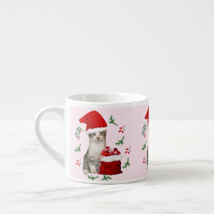 Tito the Cat's Pastel Christmas Espresso Cup