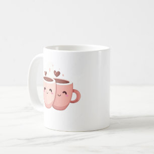 Titre Mug Blanc avec Illustration de Tasses Rose e