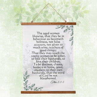 Titus 2 Woman Scripture Vintage Cottagecore Hanging Tapestry