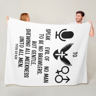 Titus 3:2 KJV Bible Verse Quote Fleece Blanket