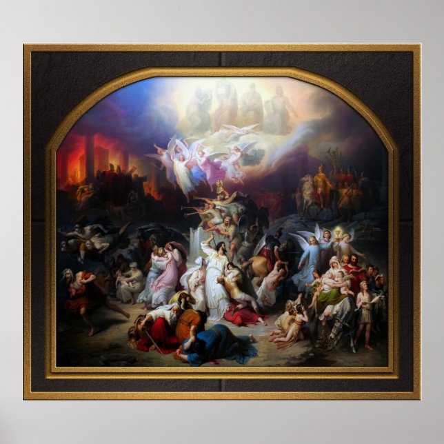 Titus destroying Jerusalem by Wilhelm von Kaulbach Poster (Front)