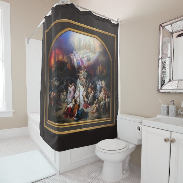 Titus destroying Jerusalem by Wilhelm von Kaulbach Shower Curtain (In Situ)