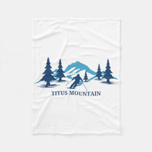 Titus Mountain New York Ski Resort Skiing Skier Fleece Blanket