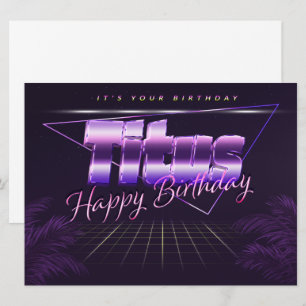 Titus Name Vorname lila retro Karte Geburtstag Card