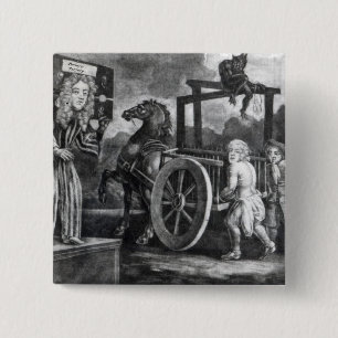 Titus Oates on the third day of his punishment 15 Cm Square Badge