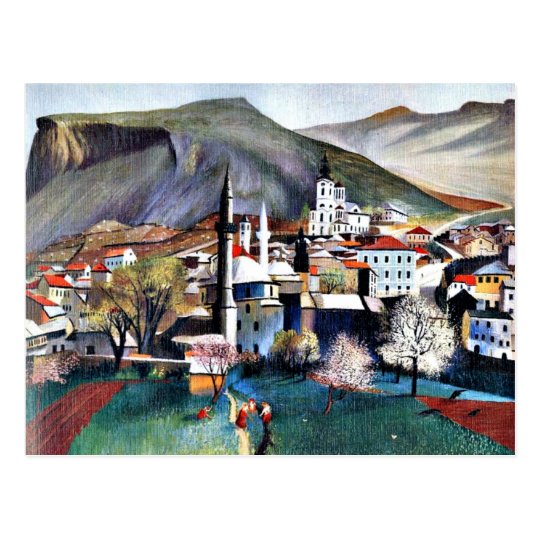 Tivadar Kosztka Csontvary art: Spingtime in Mostar Postcard