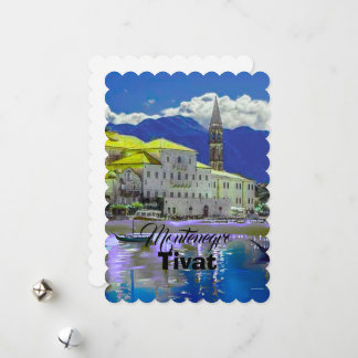 Tivat Montenegro, modern  postcard, Coast Travel A Holiday Card