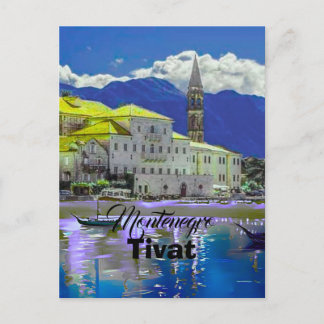 Tivat Montenegro, modern  postcard, Coast Travel A Holiday Postcard