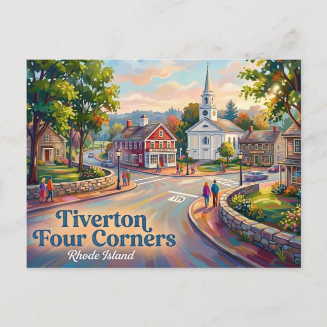 Tiverton Four Corners Rhode Island Postcard (Front)
