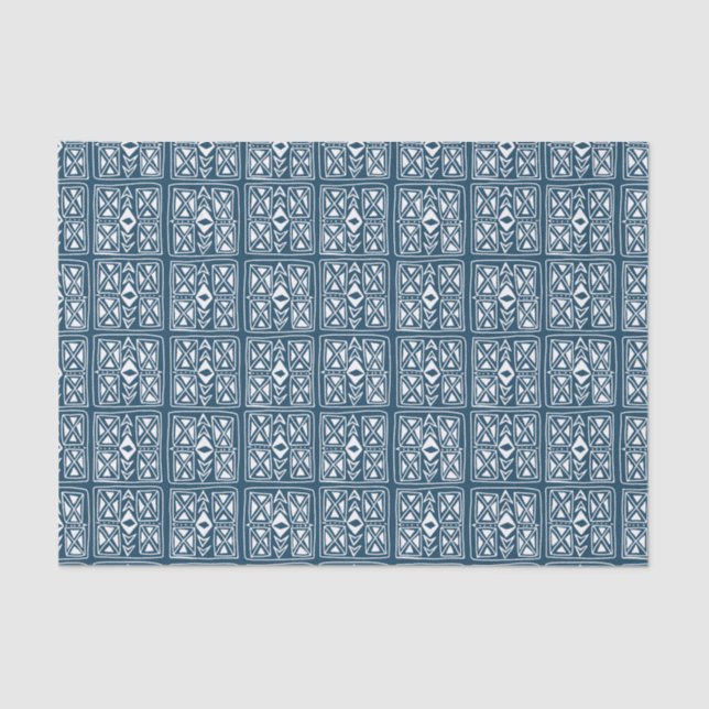 Tivoli Tile Blue White Pattern Tissue Paper (Front)