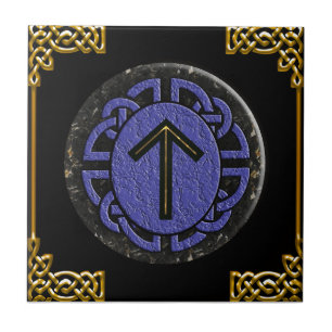 "tiwaz" elder futhark ceramic tile