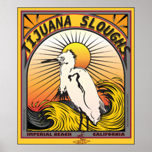 TIYUANA SLOUGHS IMPERIAL BEACH CALIFORNIA SURFING POSTER