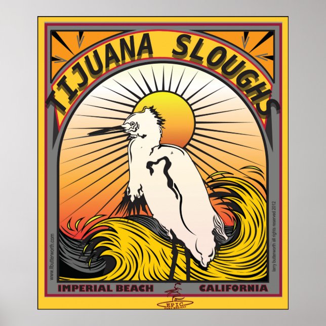 TIYUANA SLOUGHS IMPERIAL BEACH CALIFORNIA SURFING POSTER (Front)
