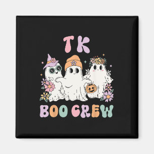 TK Boo Crew Retro Groovy Halloween Floral Ghost TK Magnet