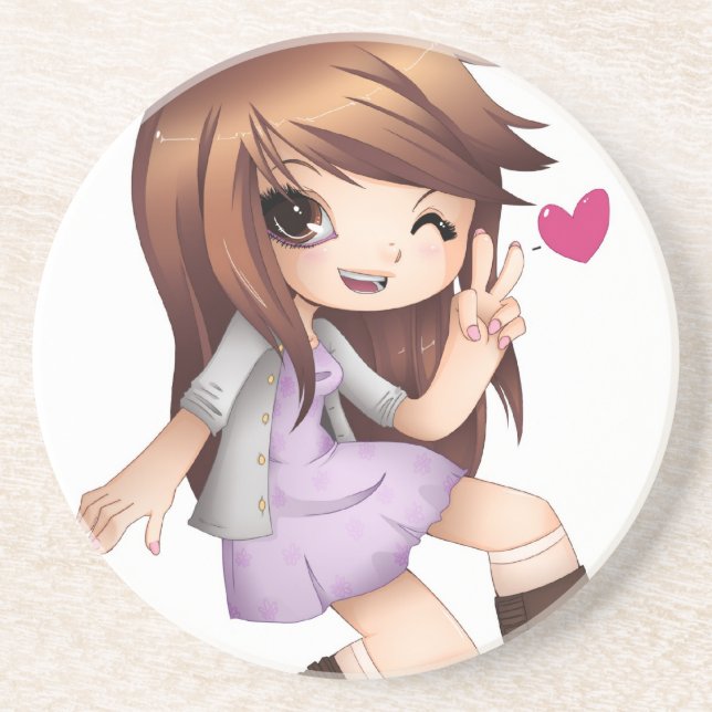 TK chibi sandstone coaster (Front)