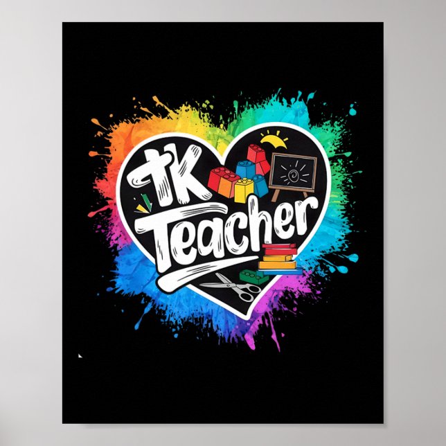 Tk Teacher Transitional Kindergarten Heart Back To Poster (Front)