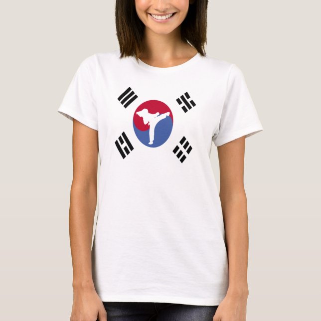 TKD Girl Kicker Plain T-Shirt (Front)