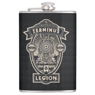 TL Train Flask with Ribbon Logo Back