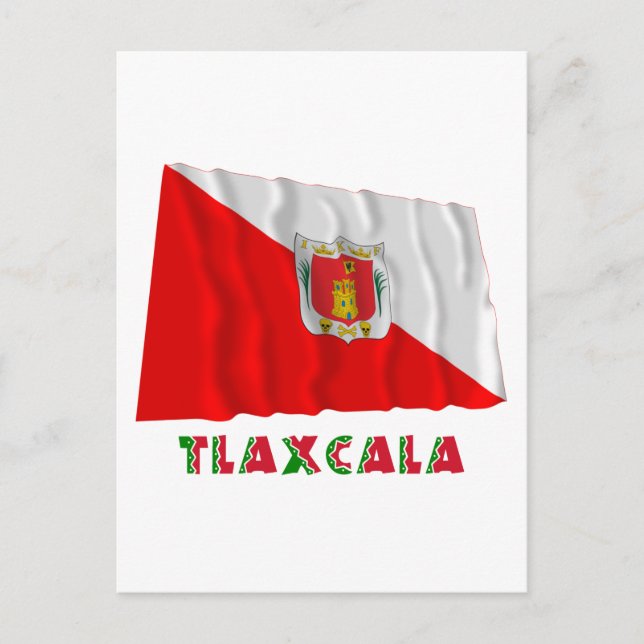 Tlaxcala Waving Semiofficial Flag Postcard (Front)