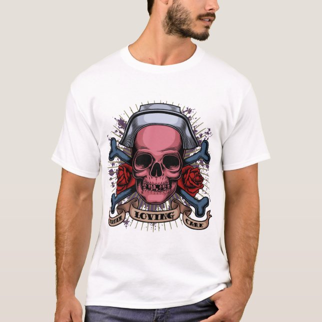TLC Nurse Skull T-Shirt (Front)