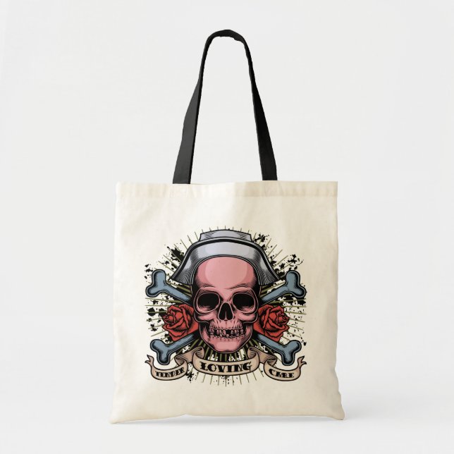 TLC Nurse Skull Tote Bag (Front)