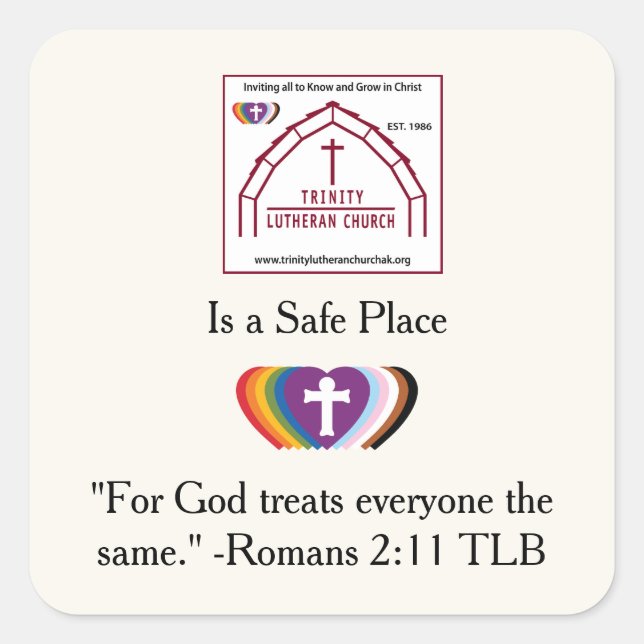 TLC Safe Space  Square Sticker (Front)